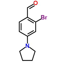 2-Bromo-4-(1-pyrrolidinyl)benzaldehyde结构式