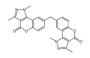 1-methyl-8-[(1,3-dimethyl-4-oxo-1,4-dihydrochromeno[4,3-c]pyrazol-8-yl)methyl]-3-methyl-1,4-dihydrochromeno[4,3-c]pyrazol-4-one结构式