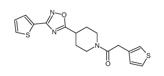 2-thiophen-3-yl-1-[4-(3-thiophen-2-yl[1,2,4]oxadiazol-5-yl)piperid-1-yl]ethan-one结构式