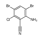 2-amino-3,5-dibromo-6-chlorobenzonitrile结构式