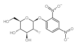 2,4-二硝基苯基-2-氟-2-脱氧-beta-d-吡喃葡萄糖苷结构式