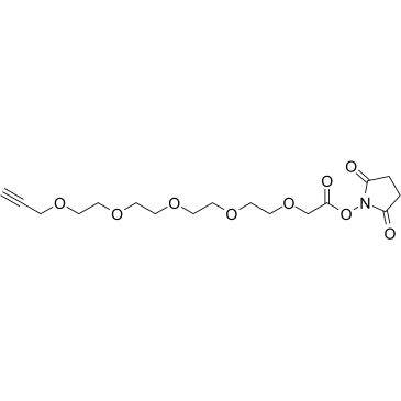 Propargyl-PEG4-O-C1-NHS ester结构式