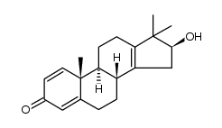 16β-hydroxy-17,17-dimethyl-18-norandrosta-1,4,13-trien-3-one结构式