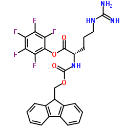 N-alpha-(9-fluorenylmethyloxycarbonyl)-N'-(4-methoxy-2,3,6-trimethylbenzenesulfonyl)-L-argininepentafluorphenylester structure