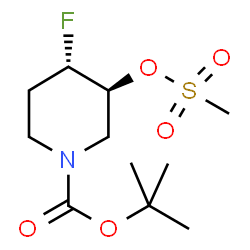 tert-butyl (3.4)-trans-4-fluoro-3-(methylsulfonyloxy)piperidine-1-carboxylate racemate picture