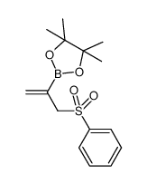 4,4,5,5-tetramethyl-2-(3-(phenylsulfonyl)prop-1-en-2-yl)-1,3,2-dioxaborolane结构式