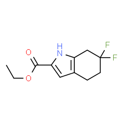 6,6-二氟-4,5,6,7-四氢-1H-吲哚-2-甲酸乙酯结构式