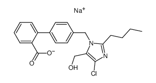 sodium salt of 2-n-butyl-1-[(2'-carboxybiphenyl-4-yl)-methyl]-4-chloro-5-hydroxymethylimidazole结构式