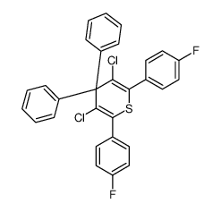 3,5-dichloro-2,6-bis(4-fluorophenyl)-4,4-diphenylthiopyran Structure