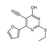 2-ethylsulfanyl-6-(furan-2-yl)-4-oxo-1H-pyrimidine-5-carbonitrile结构式