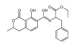N-[(R)-3,4-Dihydro-8-hydroxy-3α-methyl-1-oxo-1H-2-benzopyran-7-yl]carbonyl-L-phenylalanine ethyl ester Structure