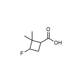 3-氟-2,2-二甲基环丁烷-1-羧酸结构式