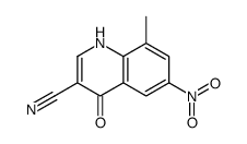 1,4-二氢-8-甲基-6-硝基-4-氧代-3-喹啉甲腈结构式