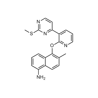 6-Methyl-5-((3-(2-(methylthio)pyrimidin-4-yl)pyridin-2-yl)oxy)naphthalen-1-amine Structure