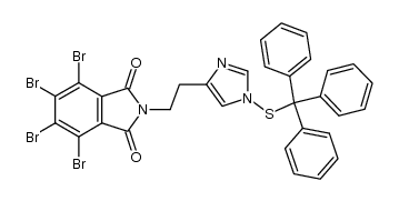 4,5,6,7-tetrabromo-2-(2-(1-(tritylthio)-1H-imidazol-4-yl)ethyl)isoindoline-1,3-dione结构式