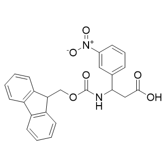 3-((((9H-Fluoren-9-yl)methoxy)carbonyl)amino)-3-(3-nitrophenyl)propanoic acid Structure