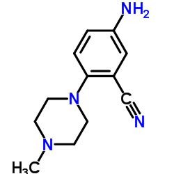 5-氨基-2-(4-甲基哌嗪-1-基)苯甲腈结构式
