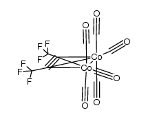 {(carbonyl)3cobalt(μ-hexafluorobut-2-yne)cobalt(carbonyl)3} Structure