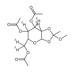 [(3aS,5R,6R,7S,7aS)-7-acetyloxy-5-[acetyloxy(dideuterio)methyl]-6,7,7a-trideuterio-2-methoxy-2-methyl-3a,5-dihydro-[1,3]dioxolo[4,5-b]pyran-6-yl] acetate结构式