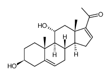 3β,11α-dihydroxy-5,16-dien-pregnane-20-one结构式