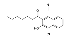 3,4-dihydroxy-2-octanoylnaphthalene-1-carbonitrile Structure