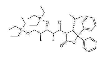 (R)-3-[(2R,3S,4S)-2,4-dimethyl-3,5-bis(triethylsilanyloxy)pentanoyl]-4-isopropyl-5,5-diphenyloxazolidin-2-one结构式