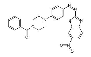2-[乙基[4-[(6-硝基-2-苯并噻唑基)偶氮]苯基]氨基]-乙醇苯甲酸酯结构式