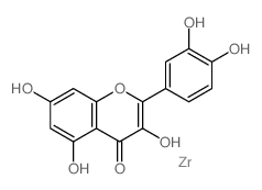 4H-1-Benzopyran-4-one,2-(3,4-dihydroxyphenyl)-3,5,7-trihydroxy-, zirconium(2+) salt (1:1)结构式