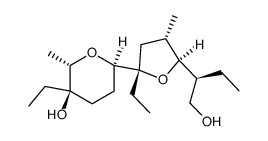 (2S)-2-[(2S,3S,5S)-5-ethyl-5-[(2R,5R,6S)-5-ethyl-5-hydroxy-6-methyltetrahydropyran-2-yl]-3-methyltetrahydrofur-2-yl]butan-1-ol结构式