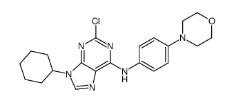 2-氯-9-环己基-N-[4-(4-吗啉基)苯基]-9H-嘌呤-6-胺结构式