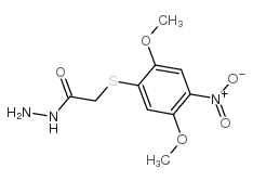 2-[(2,5-二甲氧基-4-硝基苯基)硫代]乙酮肼结构式