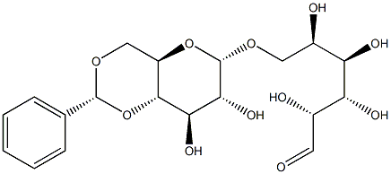 6-O-[4,6-O-[(R)-苯基亚甲基]-ALPHA-D-吡喃葡萄糖基]-D-葡萄糖结构式