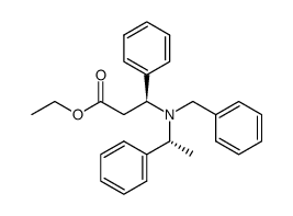 (R)-ethyl 3-(N-benzyl-N-((R)-1-phenylethyl)amino)-3-phenylpropanoate Structure