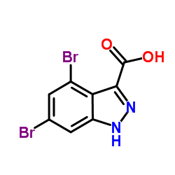 4,6-二溴-1H-吲唑-3-羧酸结构式