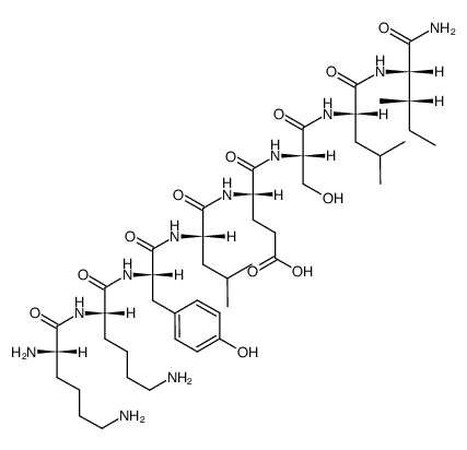 H-Lys-Lys-Tyr-Leu-Glu-Ser-Leu-Ile-NH2结构式