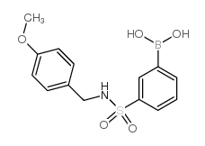 3-[N-(4-甲氧基苄基)磺酰胺]苯基硼酸结构式
