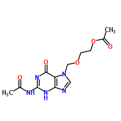 2-[(2-acetamido-6-oxo-3H-purin-7-yl)methoxy]ethyl acetate结构式