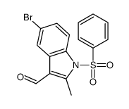1-(benzenesulfonyl)-5-bromo-2-methylindole-3-carbaldehyde结构式