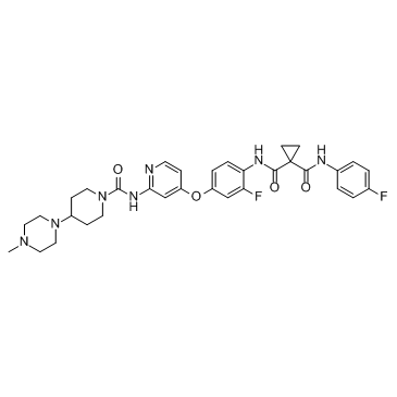 N-[2-氟-4-[[2-[[[4-(4-甲基哌嗪-1-基)哌啶-1-基]羰基]氨基]吡啶-4-基]氧基]苯基]-N'-(4-氟苯基)环丙烷-1,1-二甲酰胺图片