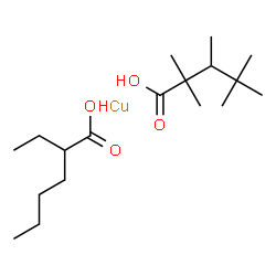 (tert-decanoato-O)(2-ethylhexanoato-O)copper Structure