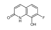 7-fluoro-8-hydroxy-1H-quinolin-2-one结构式