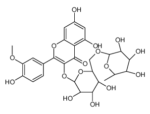 isorhamnetin 3-O-alpha-rhamnopyranosyl-(1-2)-beta-galactopyranoside Structure