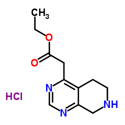 Ethyl 2-(5,6,7,8-tetrahydropyrido[3,4-d]pyrimidin-4-yl)acetate hydrochloride Structure