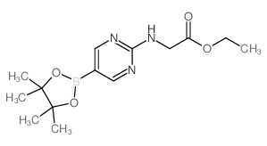 2-((5-(4,4,5,5-四甲基-1,3,2-二氧硼杂环戊烷-2-基)嘧啶-2-基)氨基)乙酸乙酯结构式