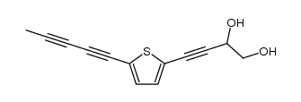 2-(3,4-dihydroxybut-1-yn-1-yl)-5-(penta-1,3-diyn-1-yl)thiophene结构式