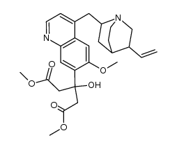 7'-(1,3-dimethoxycarbonyl-2-hydroxyprop-2-yl)-deoxyquinine结构式