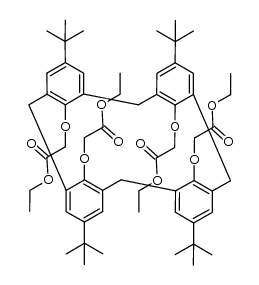 5,11,17,23-tetra-tert-butyl-25,26,27,28-tetrakis[(ethoxycarbonyl)methoxy]-2,8,14,20-calix[4]arene Structure