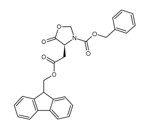 (S)-benzyl 4-(2-((9H-fluoren-9-yl)methoxy)-2-oxoethyl)-5-oxooxazolidine-3-carboxylate Structure