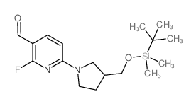 6-(3-((叔丁基二甲基甲硅烷基氧基)甲基)吡咯烷-1-基)-2-氟烟醛结构式