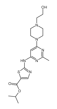 isopropyl 2-(6-(4-(2-hydroxyethyl)piperazin-1-yl)-2-methylpyrimidin-4-ylamino)thiazole-5-formate结构式
